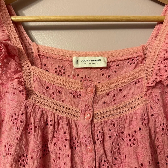 Lucky Brand Sleeveless Button Up Embroidered  Top Women Size S - Picture 9 of 15